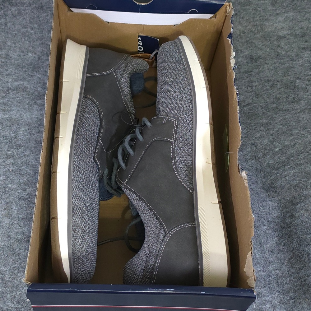 IZOD Kyler Mens Grey Knit Memory Foam Lace Up Sneakers Shoes 11 M - Picture 6 of 7